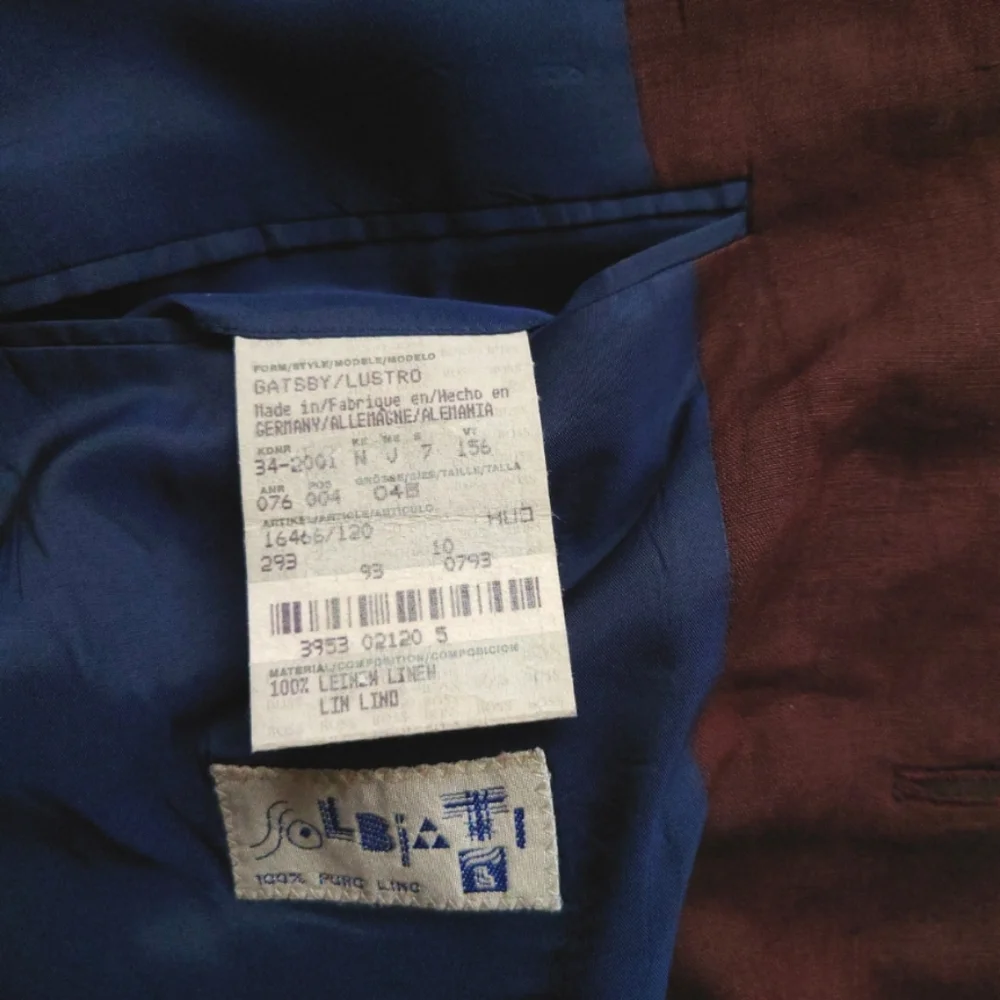 BOSS HUGO BOSS Linen Jacket Blazer Burgundy Wine size IT 48